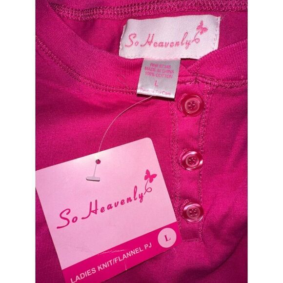NWT So Heavenly Pink Cotton Valentines Pajamas With Hearts Size Large - Picture 9 of 10